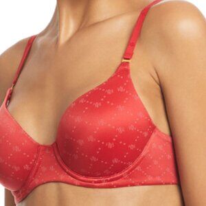 Lauren Ralph Lauren Comfort Collection Repeat-Logo T-shirt Bra, Ruby Red 38DDD